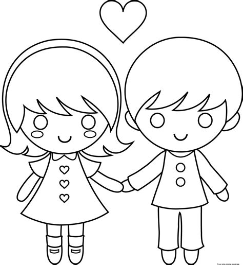 Couple Valentine Day Coloring Pages For Kids Pritnable