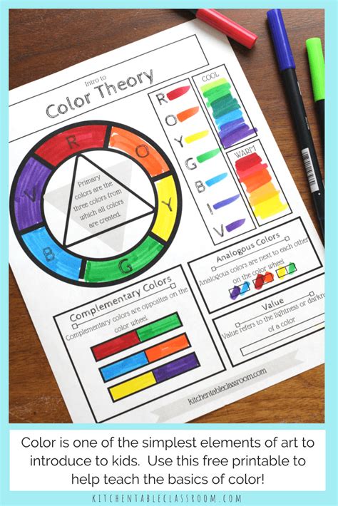 Printable Color Wheel An Intro To Color Theory For Kids The Kitchen