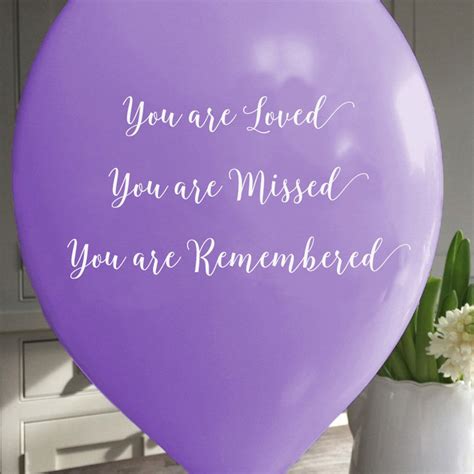 25 Purple You Are Loved Missed Remembered Funeral Etsy