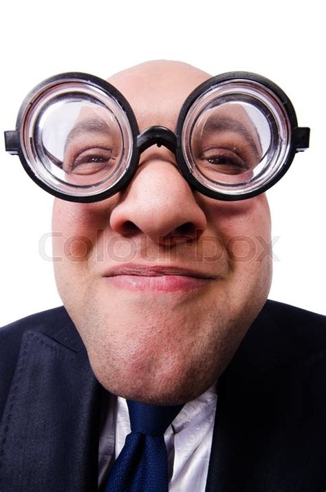 Funny Man With Glasses Isolated On Stock Image