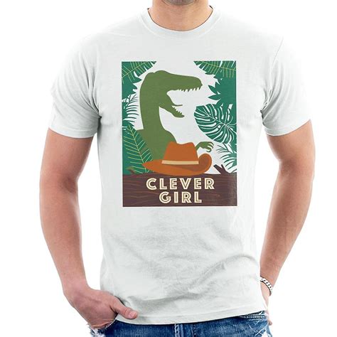 Jurassic Park Velociraptor Silhouette Clever Girl Mænds T Shirt
