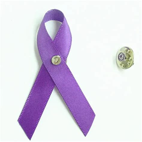 Dhl Free Shipping Top Quality Purple Awareness Satin Ribbon Pin Purple