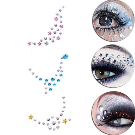 3d Crystal Sticker Face Eyes Body Temporary Tattoo Jewelry Stickers