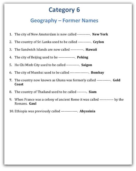 General Knowledge Geography Quiz And Answers Knowledgewalls