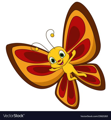 Cute Butterfly Cartoon Royalty Free Vector Image