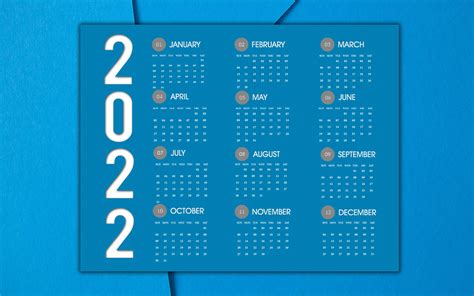 Download 2022 Calendar In Blue Wallpaper