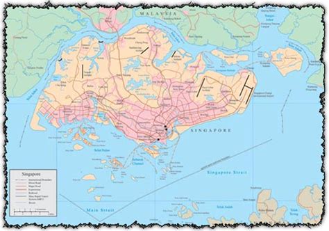 Just north of the city state lies johor. Singapore map vector