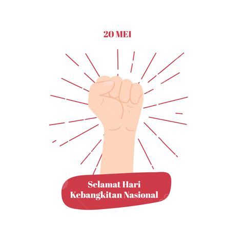 Gambar Logo Sederhana Hari Kebangkitan Nasional Indonesia Tangan Kuat