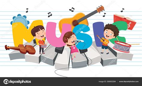 Vector Illustration Children Music Background Stock Illustration By