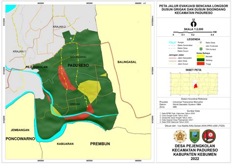Peta Jalur Evakuasi Bencana Longsor Desa Pejengkolan Tahun The Best
