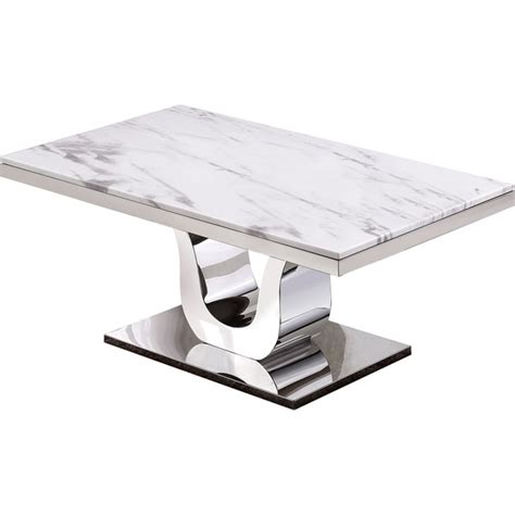 Best Quality Furniture Genuine White Marble Table On Sale Overstock