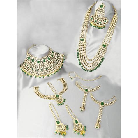 Peora Ethnic Indian Traditional Kundan Dulhan Bridal Jewellery Set For