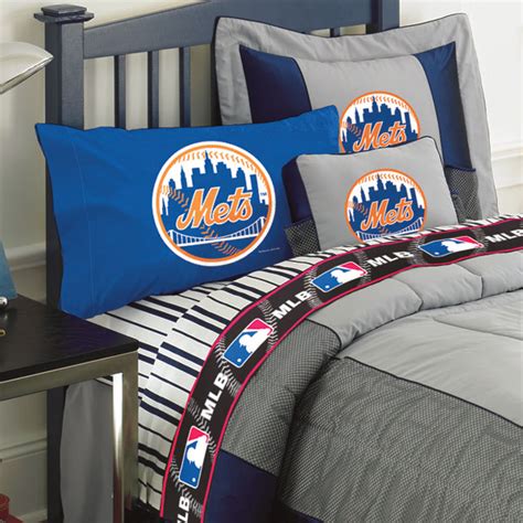 .nfl, nhl bedding and bedding sets (for twin, full, queen size beds), sheets, bed in a bag of mlb, ncaa, nfl, nhl bedding, bed sets, comforters, sheet sets, pillowcases, curtains, valance. New York Mets King Sheet Set