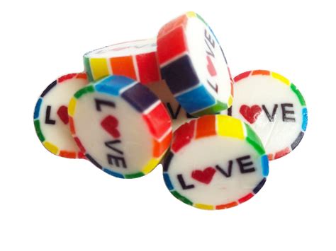 Love Pride Rainbow Wrapped Rock Sweets Watermelon Flavour Rainbow