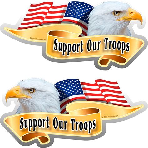 Amazon Com Prosticker M One Pair American Pride Series Mirrored Support Our Troops Eagle