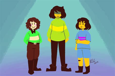 Frisk and chara by caneggy on deviantart. doodled kris, chara, and frisk : Undertale