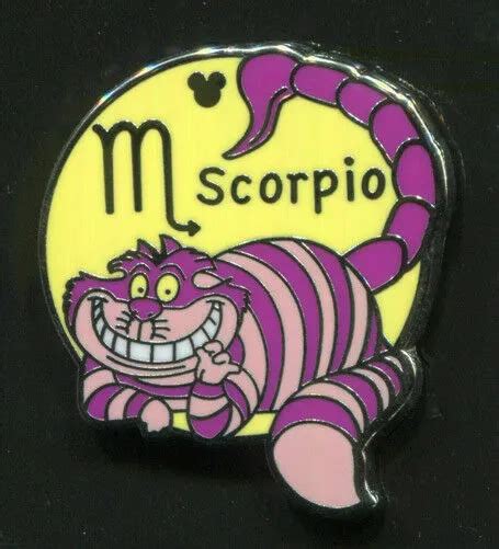 Disney Pin Cheshire Cat Alice In Wonderland Scorpio Zodiac Hidden