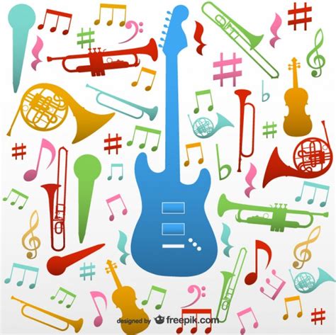 Collage de instrumentos musicales vector. Collage de instrumentos musicales | Vector Gratis