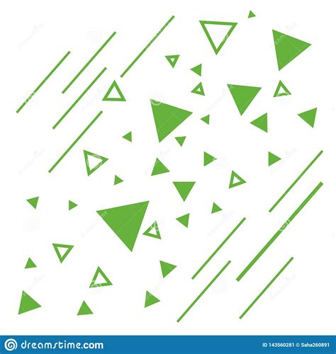 Green Triangles Structure Triangles On The White Backdrop Abstract
