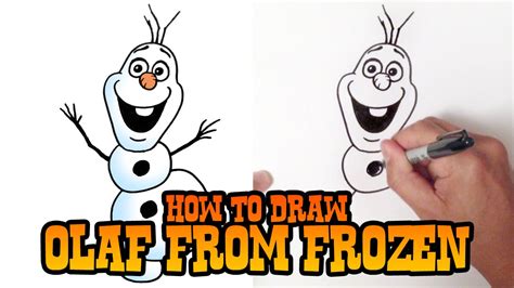 How To Draw Olaf From Frozen Step By Step Video Youtube