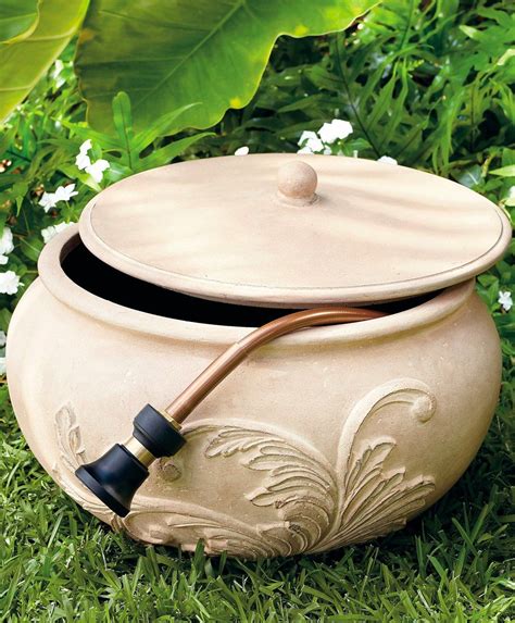 3 out of 5 stars with 3 ratings. Our Acanthus Leaf Hose Pot graces your garden space while ...