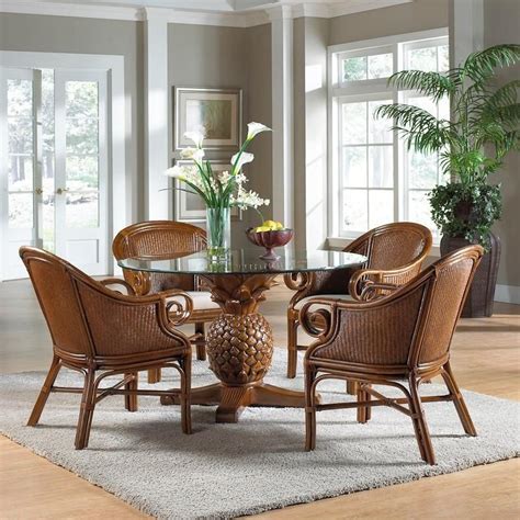 Ocean Reef Tropical Dining Set With Rattan And Wicker Weave Florida