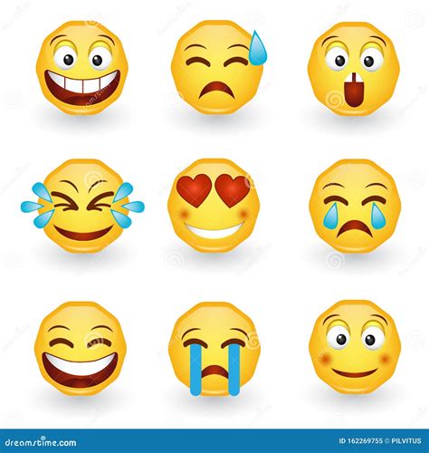 Set Of Characters And Emojis Collection Of Emoticon Signs Stickers