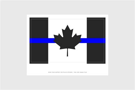 Canada Thin Blue Line Flag Sticker Weatherproof Vinyl Support Etsy