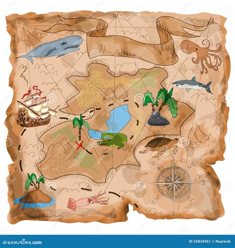 Treasure Island Map Stock Image Image 35834961