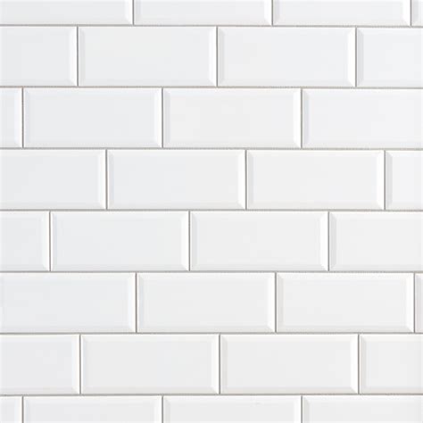 Bright White Ice Beveled Ceramic Wall Tile 3 X 6 100132455 Floor