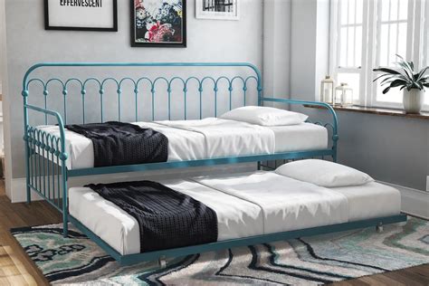 Bigger than twin beds and smaller than queen beds, you'll love falling asleep in double beds comfortably. Brightpop Trundle Bed in 2020 | Daybed with trundle, Twin ...