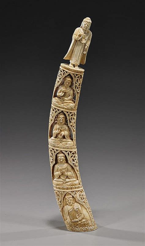 Sold At Auction Antique Southeast Asiannepalese Carved Ivory Tusk