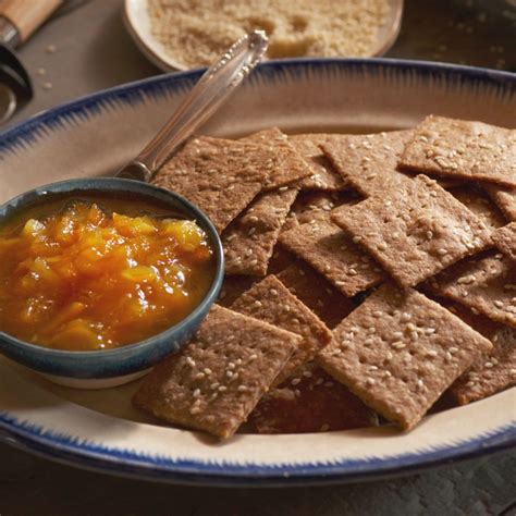 Homemade Orange Marmalade And Hand Rolled Whole Grain Crackers Recipe