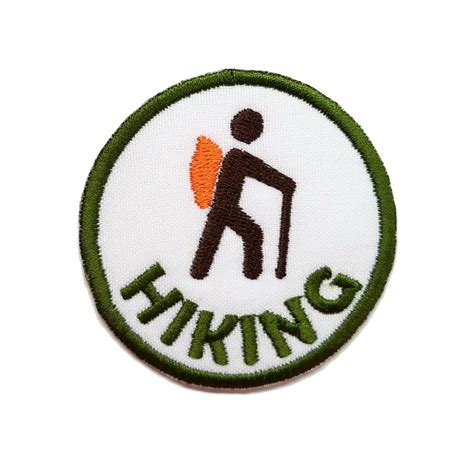 funny cute hiking camping badge embroidered iron on patch