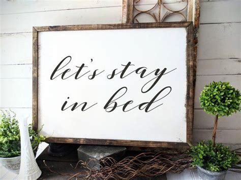 Lets Stay In Bed Master Bedroom Sign Over The Bed Sign Wood Sign