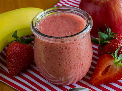 Apple Banana And Strawberry Custard Smoothie A Tropical Smoothie