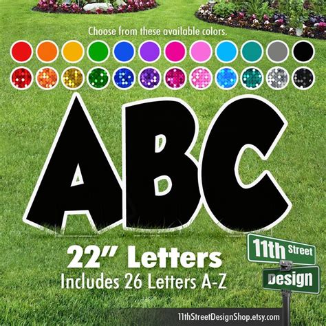 Custom design happy birthday letters yard sign cards with stakes decorative lawn sign. 22 Solid Color Letters A-Z Alphabet Yard Signs | Etsy in ...