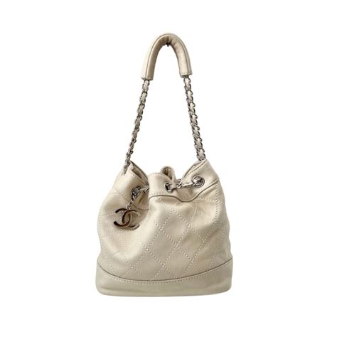 Chanel Surpique Drawstring Bucket Bag Soho Luxury Exchange