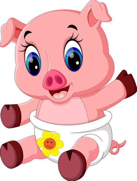 Illustration Of Cute Baby Pig Cartoon 7915833 Vector Art At Vecteezy
