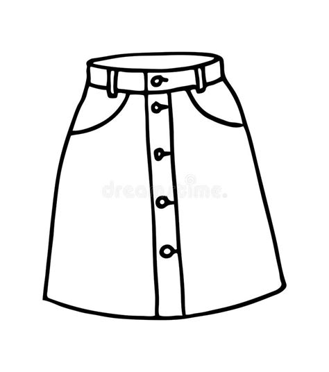 Hand Drawn Women Skirt Doodle Isolated On White Background Stock