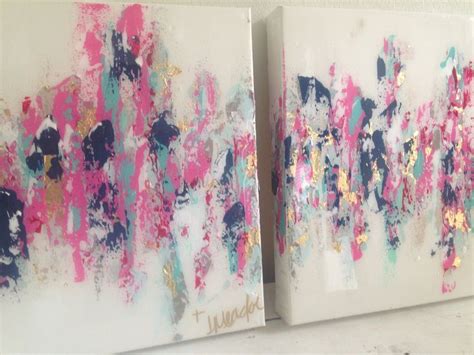 How did i get my answers? Abstract art. Hot pink, navy, gold. 10"x10" set $150. By ...