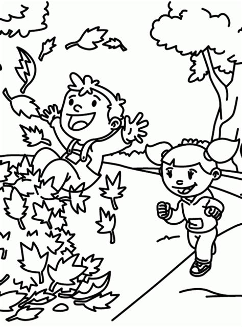 Dibujo de Otoño para colorear. Dibujos infantiles de Otoño. Colorear Otoño.