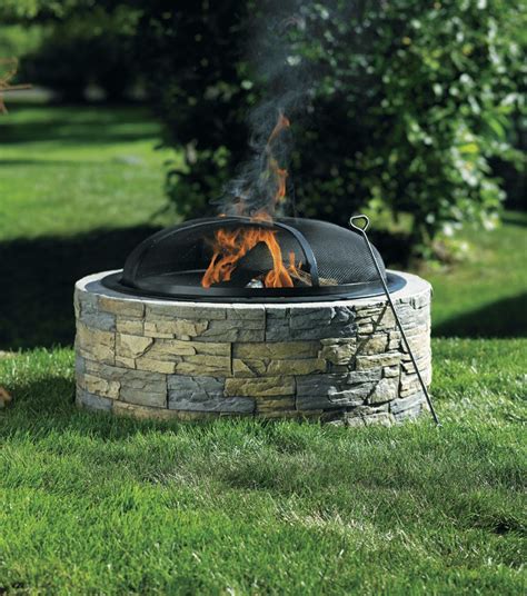 As such, a gas fire pit burns cleaner without creating either smoke or ash. Living Accents Stacked Stone Fire Pit - Curry Ace - Quincy ...