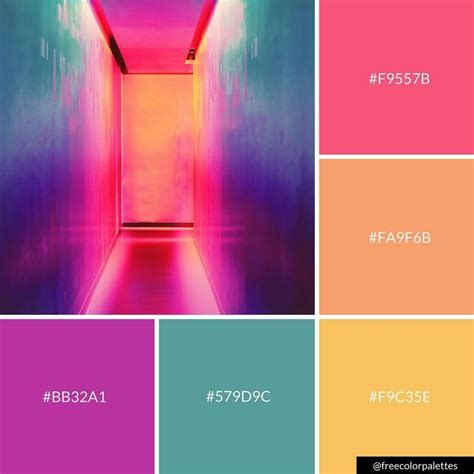 Neon Rainbow Color Palette Inspiration Digital Art Palette And