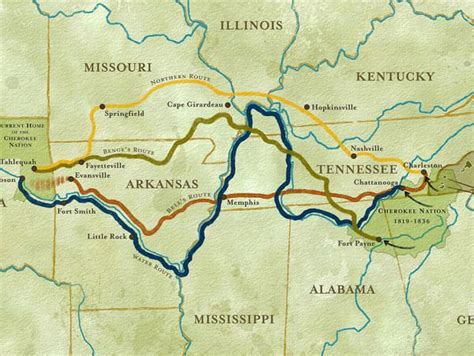 Trail Of Tears Route Map Big Bus Tour Map