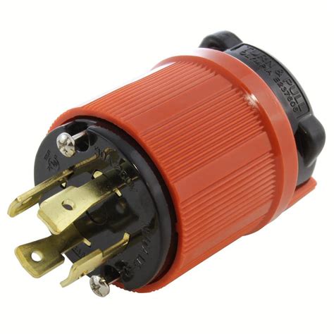Ac Works Nema L15 30p 3 Phase 30 Amp 250 Volt 4 Prong Locking Male Plug