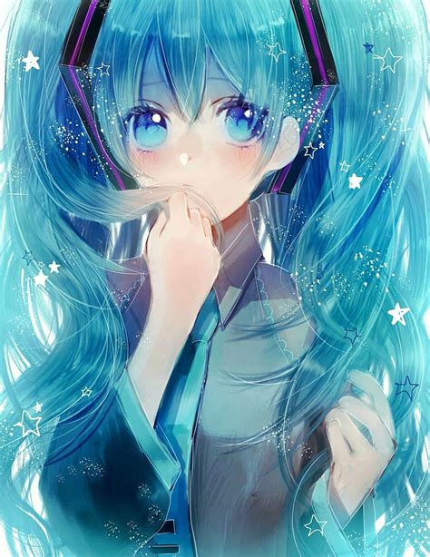 Fille Manga Avec De Magnifique Cheveux Bleu Hatsune Miku Geeks Image
