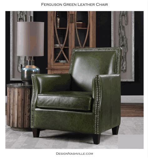 Green Leather Chair With Nails Green Leather Chair Leather Chair Chair