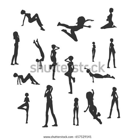 Set Sexy Women Silhouettes Fashion Mannequin Stock Vector Royalty Free