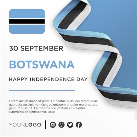 Premium Psd Botswana National Independence Day Celebration Banner National Anniversary Post